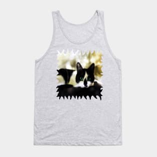 The Tuxedo with the Green Cat Eyes Tank Top